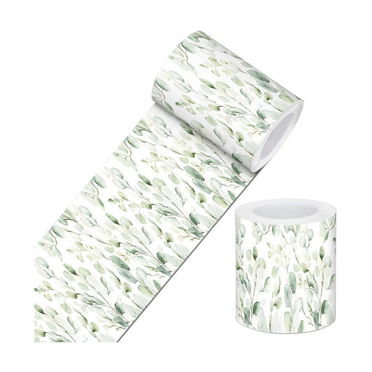 Wallpaper Border Peel and Stick / Eucalyptus Leaves / Green / 4 x 196