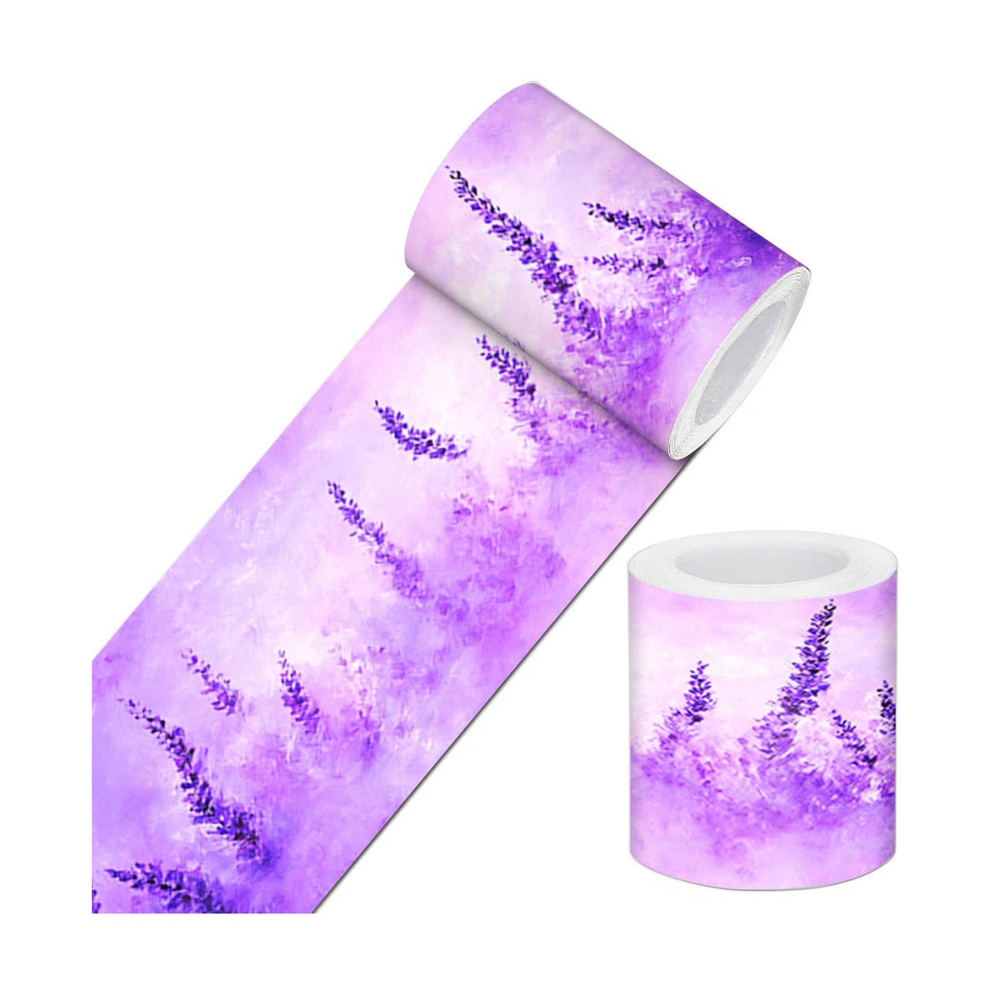 Wallpaper Border Peel and Stick Wall Accent PVC Lavender / Lavender Mist Flower / Purple / 4 x 196