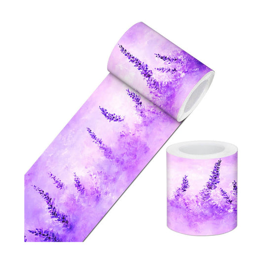 Wallpaper Border Peel and Stick Wall Accent PVC Lavender / Lavender Mist Flower / Purple / 4 x 196
