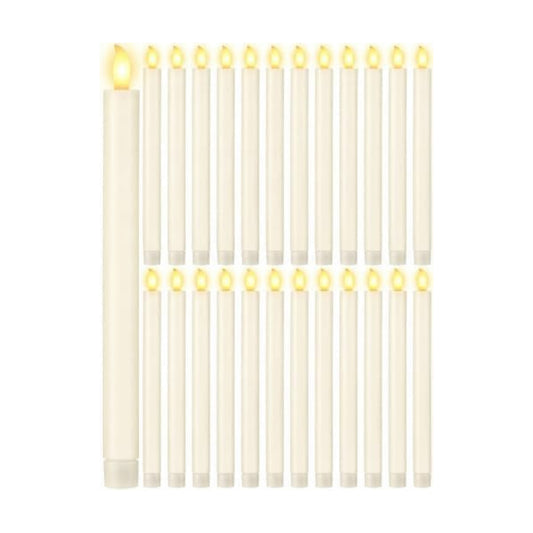 Treela Battery Operated LED Taper Candles,Simple,10 Inch,Ivory
