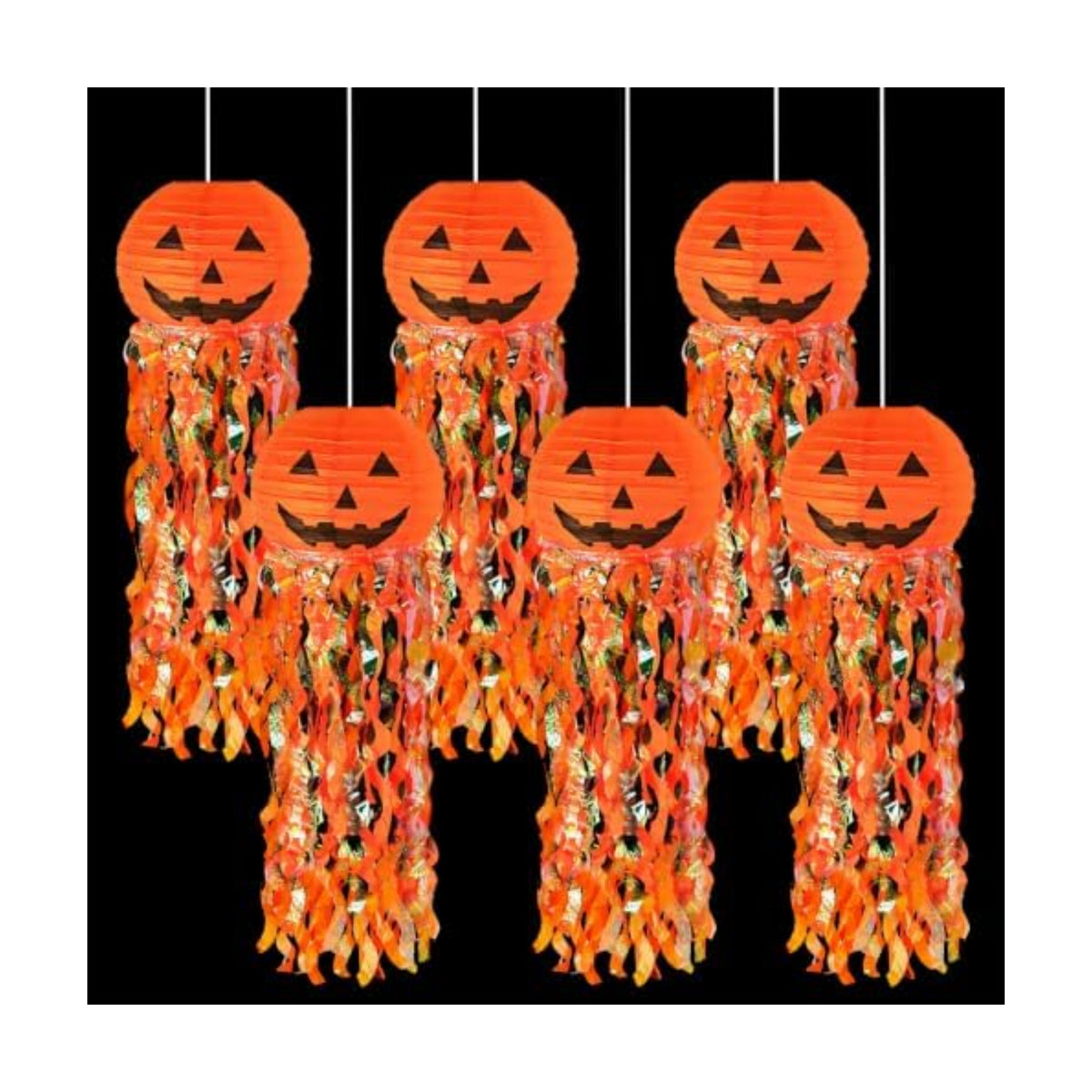 Pumpkin Paper Lanterns, 6 pcs Halloween Party Decorations - Halloween Paper Lanterns - for Outdoor Indoor Halloween Decorations ，Halloween Party Supplies Props