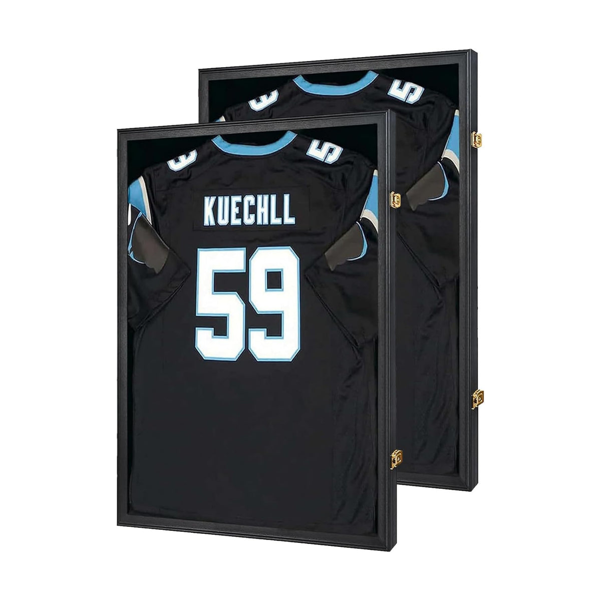 IHEIPYE Jersey Frame Display Case Shadow Box 2 Pack Black | Lockable, UV Protection, Hanger, Baseball, Basketball