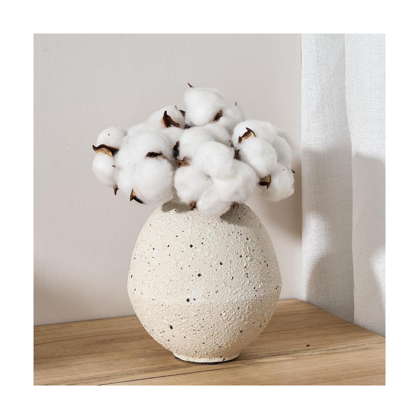 Ceramic Flower Vase / Cream-white- 6.22 / 6.22 Inch