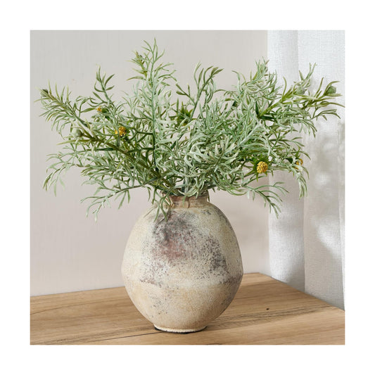 Ceramic Flower Vase / Natural Brown- 6.22 / 6.22 Inch