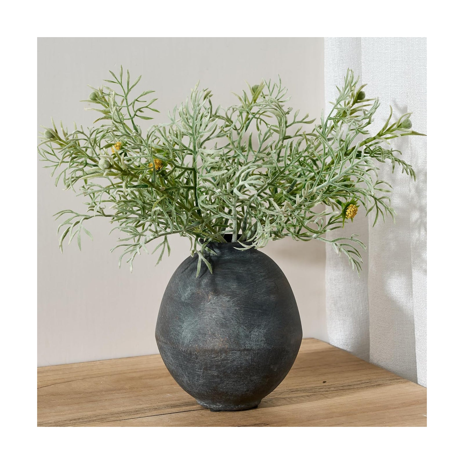 Ceramic Flower Vase / Black Bronze- 6.22 / 6.22 Inch