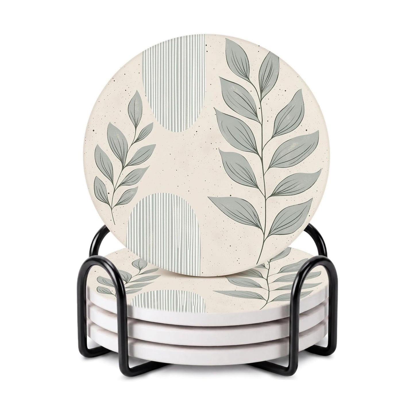 Holder / Modern Marble Look / Leaves 1 / Set of 4
