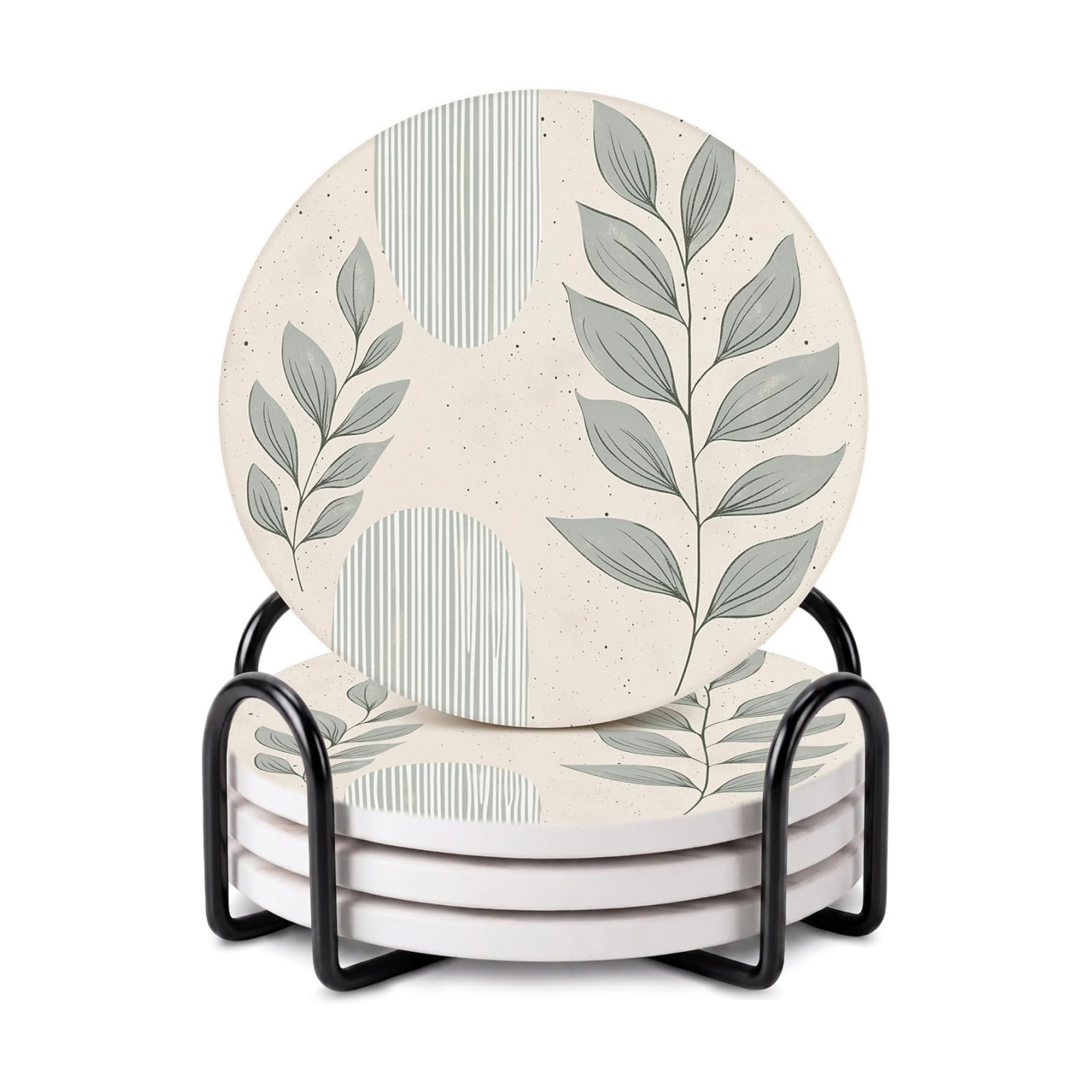 Holder / Modern Marble Look / Leaves 1 / Set of 4