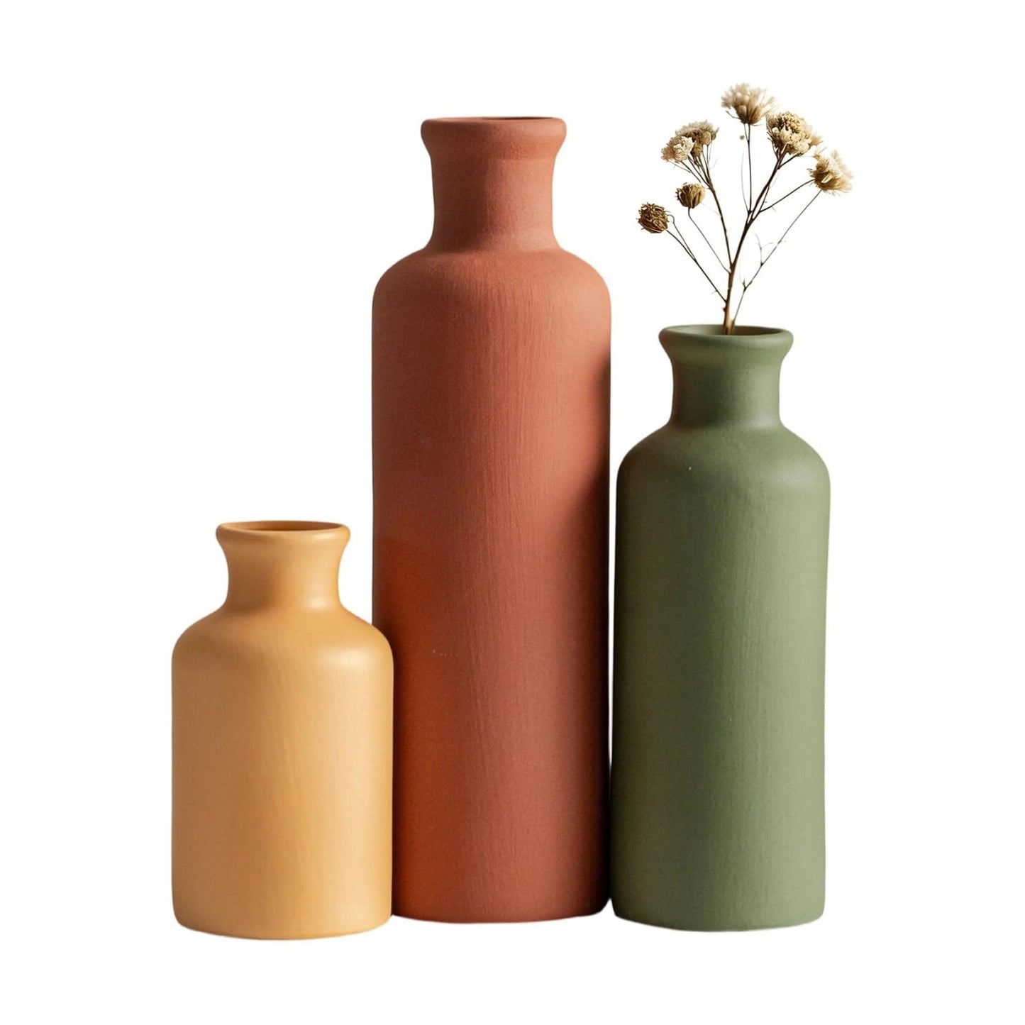 Modern Ceramic Vase / Green Mix / Set of 3