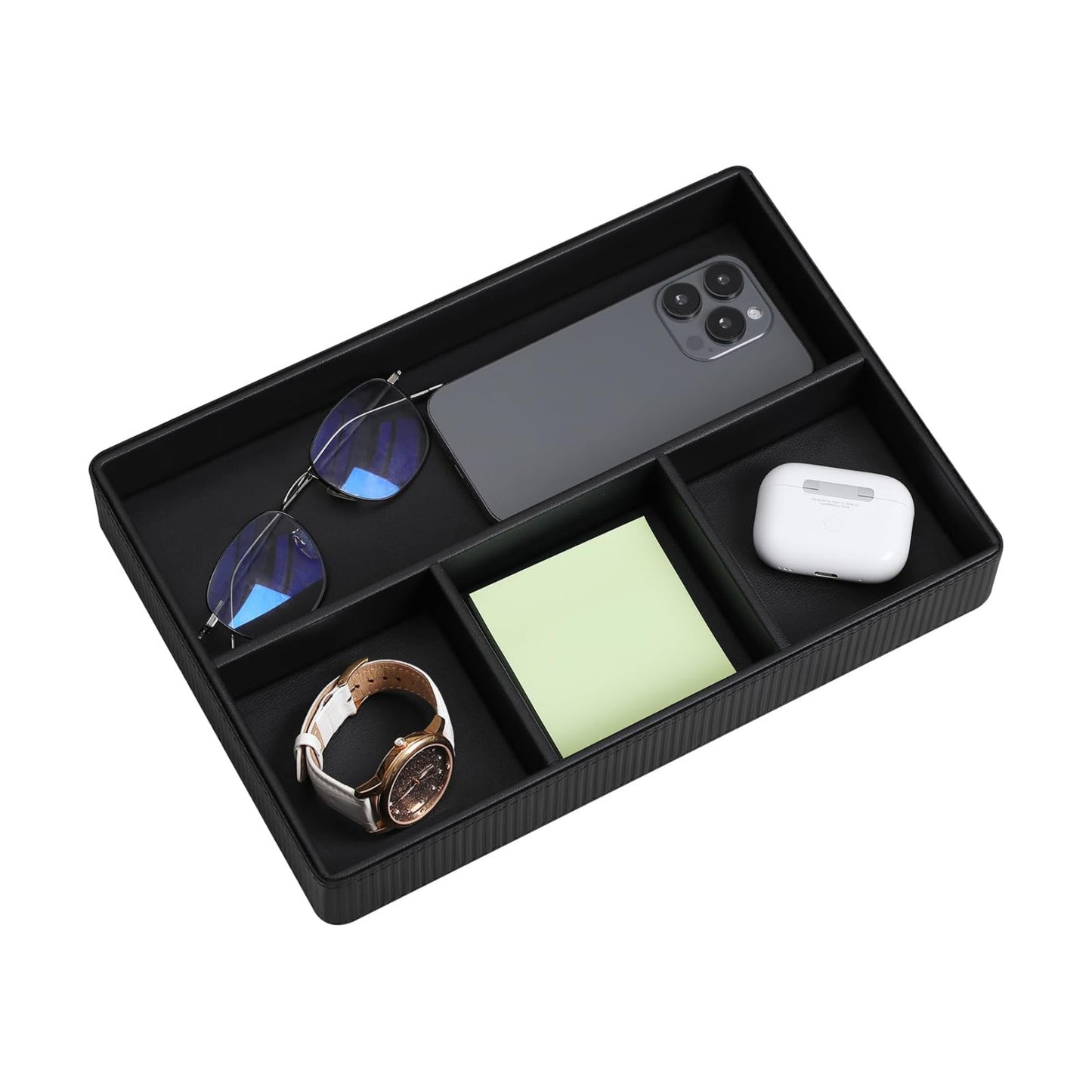 PU Leather Valet Tray / Black