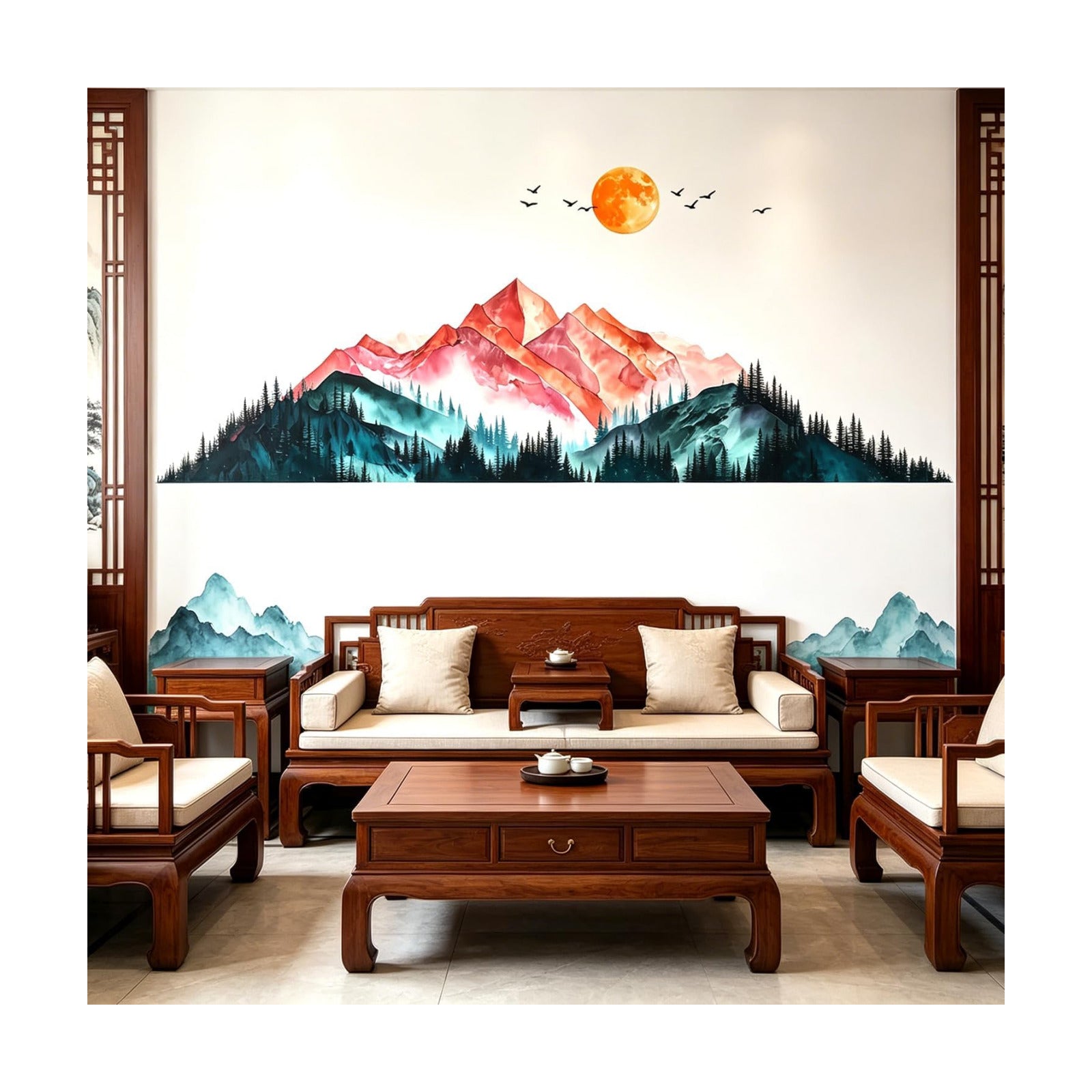 Boho Landscape Moon Wall Stickers