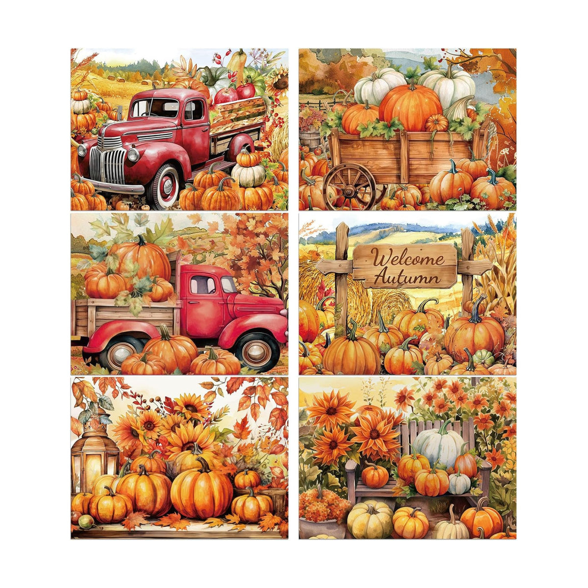 Fall Placemats Set of 6 Thanksgiving Pumpkin Plastic Table Mat 17×13×0.04in