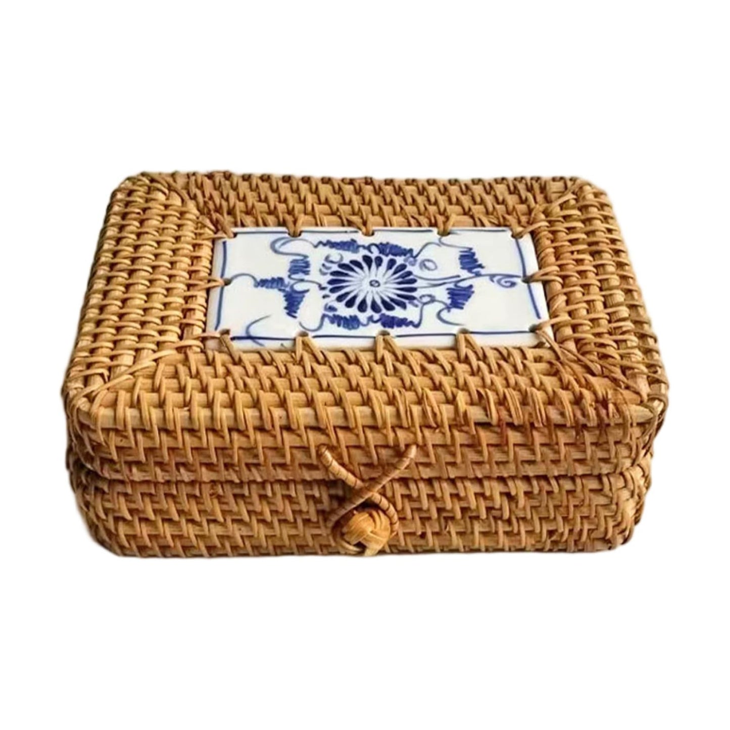 Wicker Basket / Rattan Storage Box / 7 x 5 x 2
