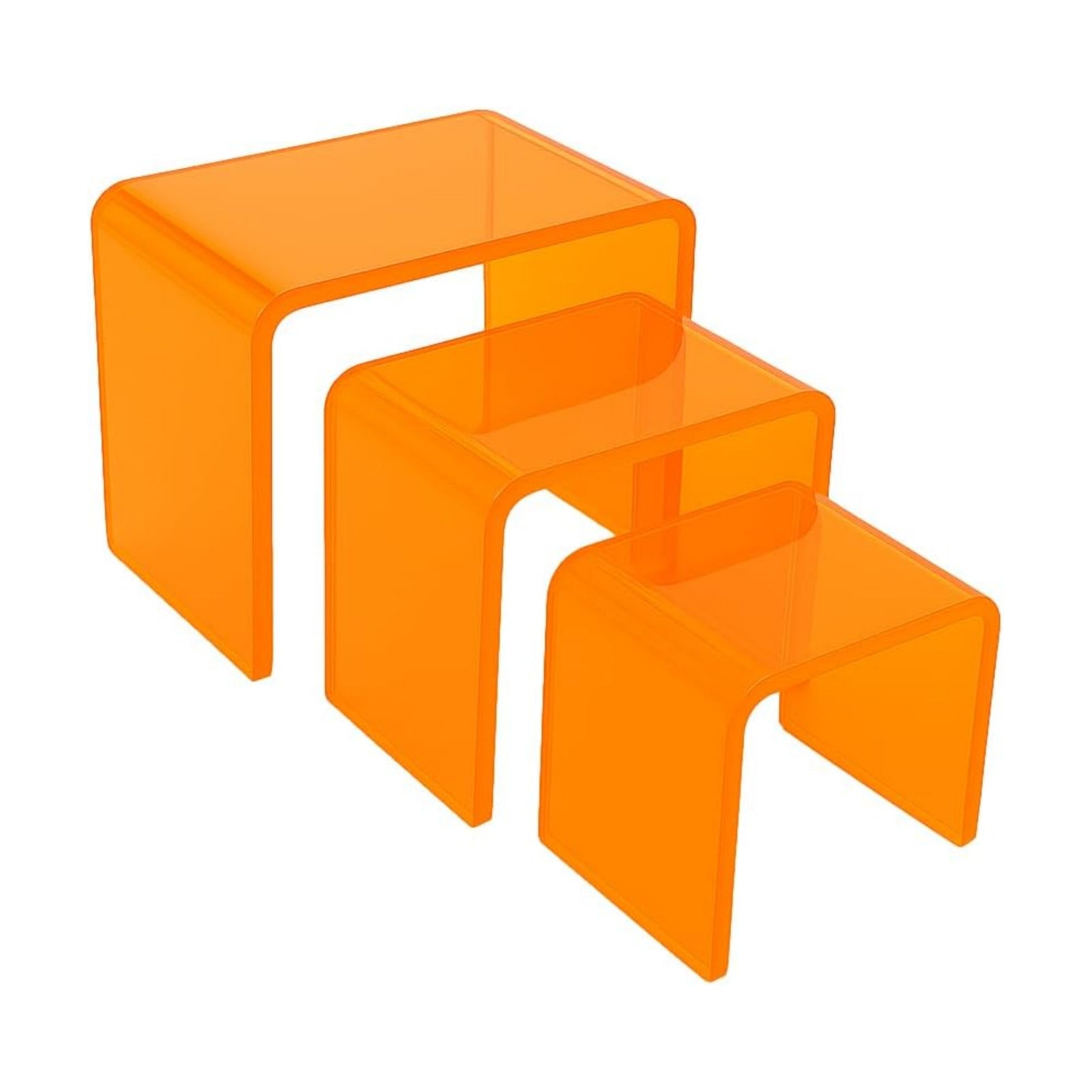 3pc Set Cube Stands for Crafts / Neon Orange