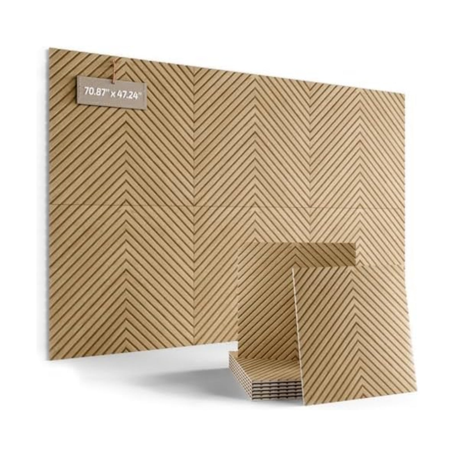 Fluxynara 6-Pack Large Felt Bulletin Board, Natural Oak Pyramid