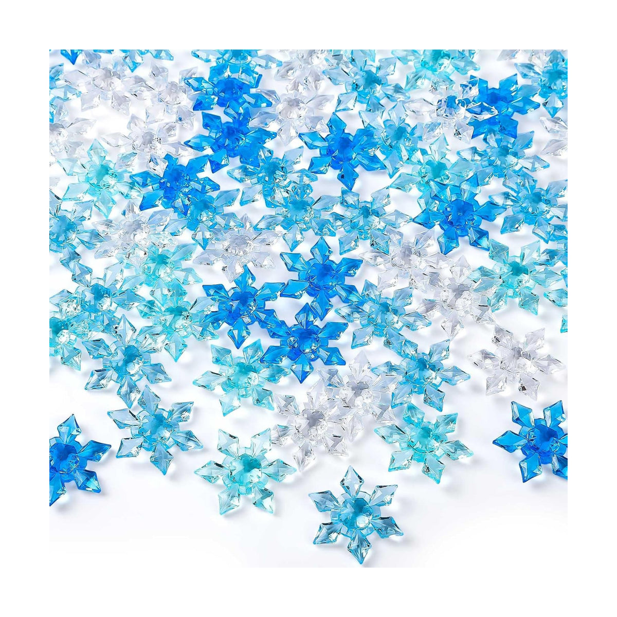 120Pcs Winter Vase Filler Acrylic Snowflake Ornaments Crystals Gem