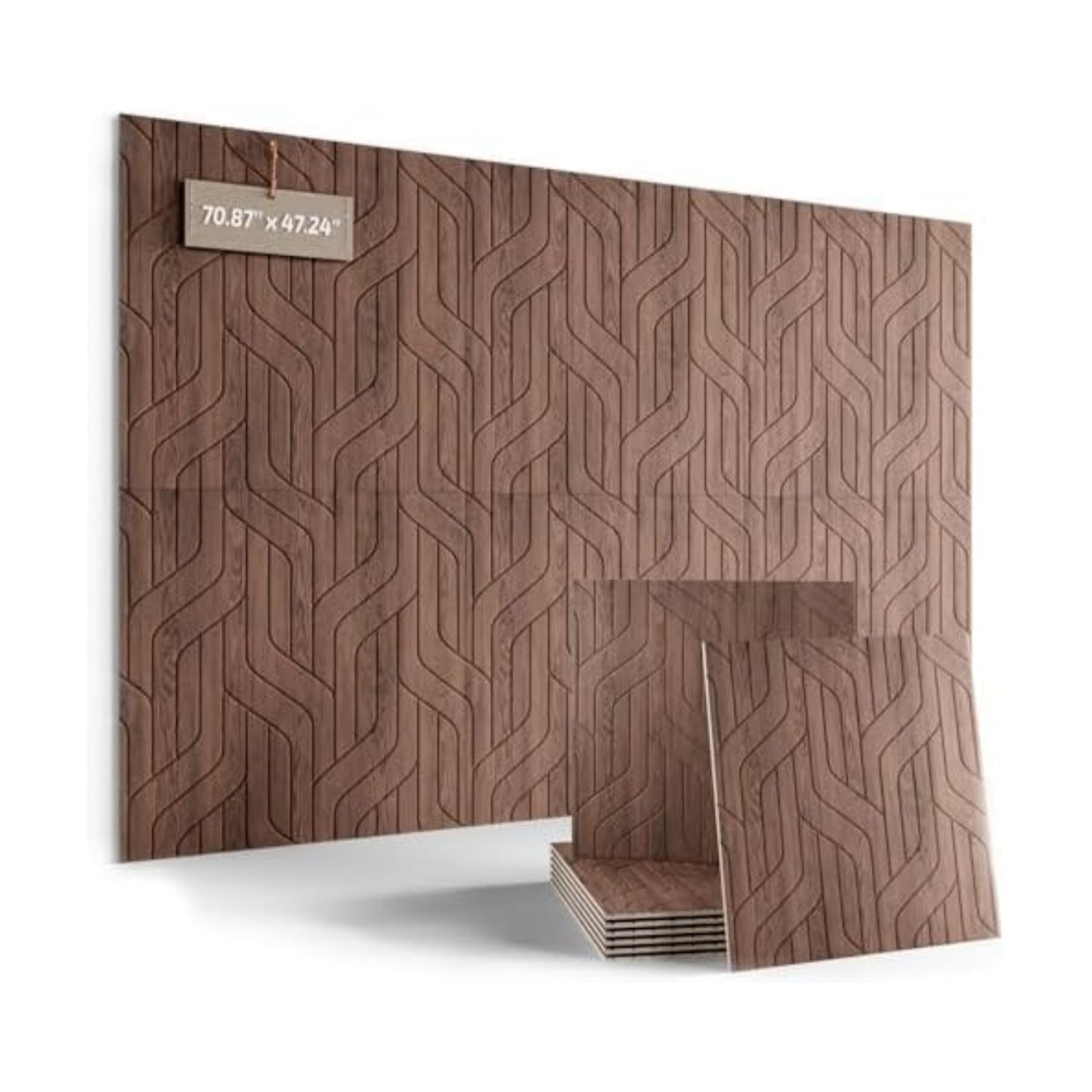 Fluxynara 6-Pack Large Felt Bulletin Board, Walnut Artistic