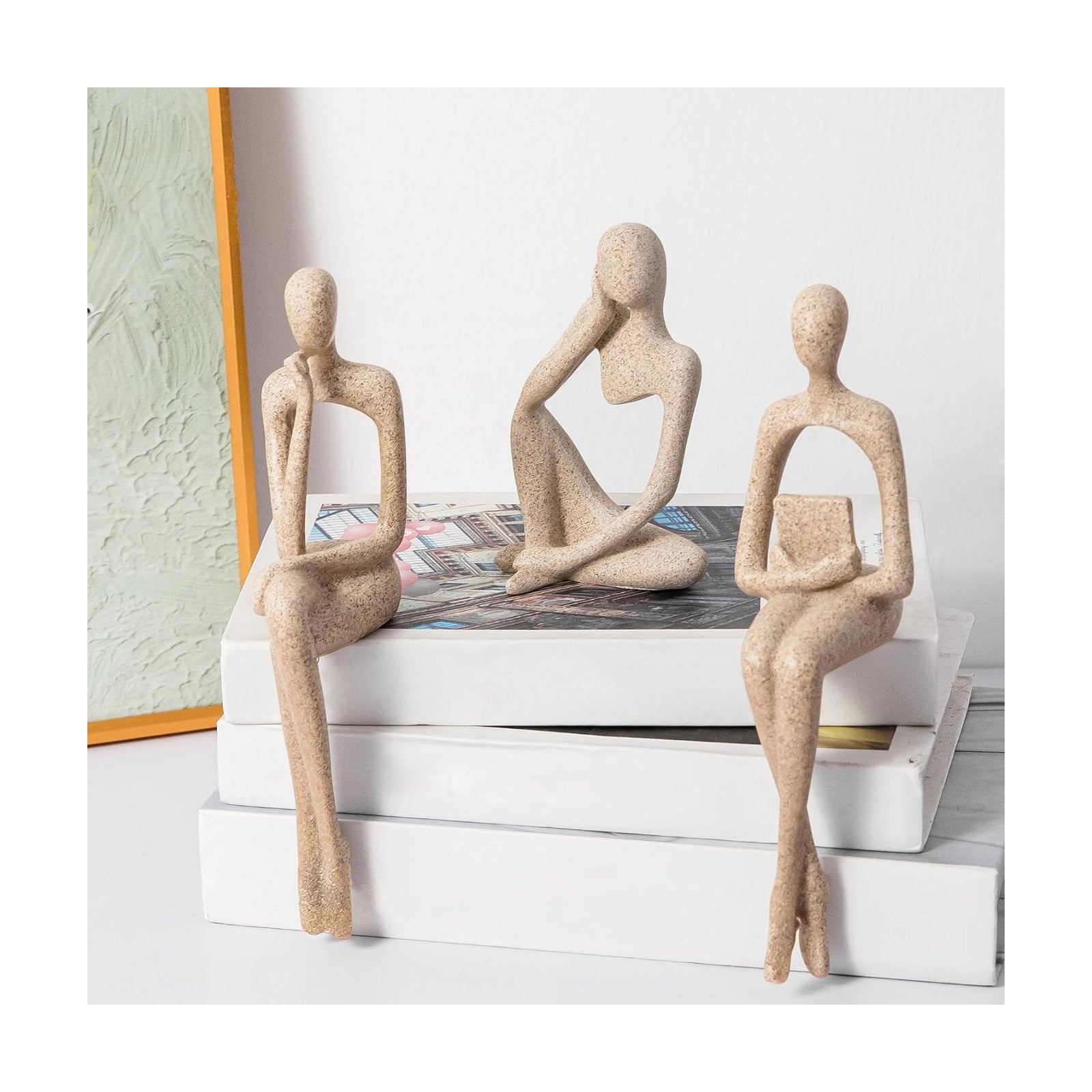 Home Decor Thinker Statue Accents / Large / Gold / Set of 3