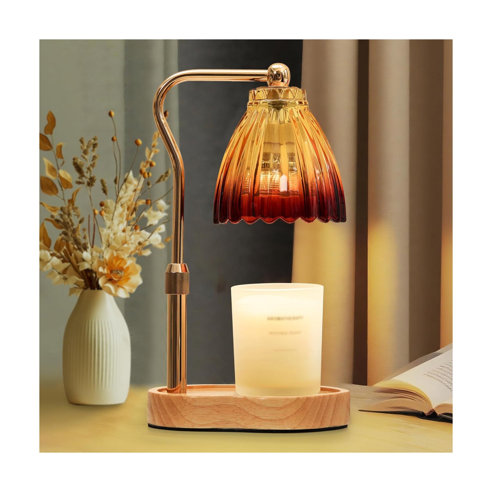 Candle Warmer Lamp with Timer Dimmable, Gold Gift Wax Warmer Lamps