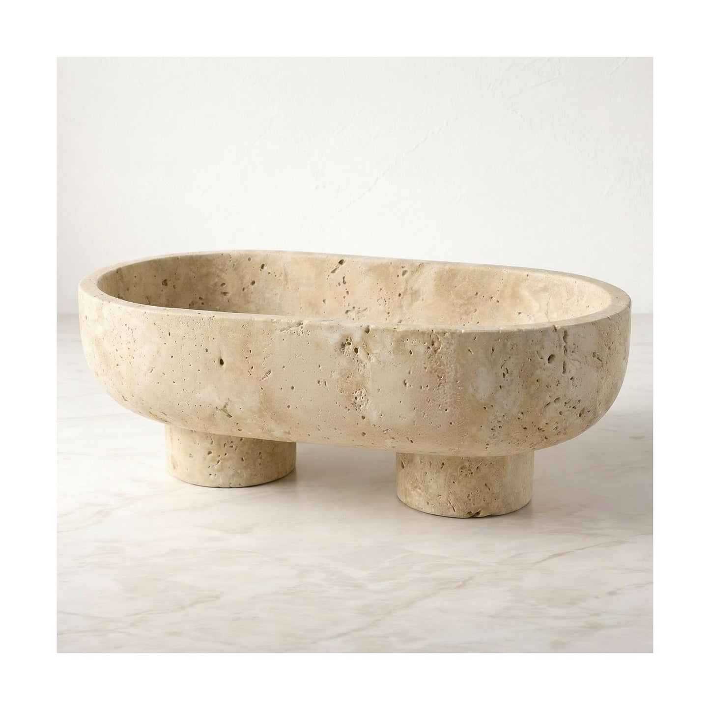 Stand / Travertine Fruit Bowl / Natural