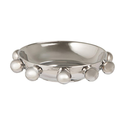 Round Stoneware Dish / Silver / 9.75" Round