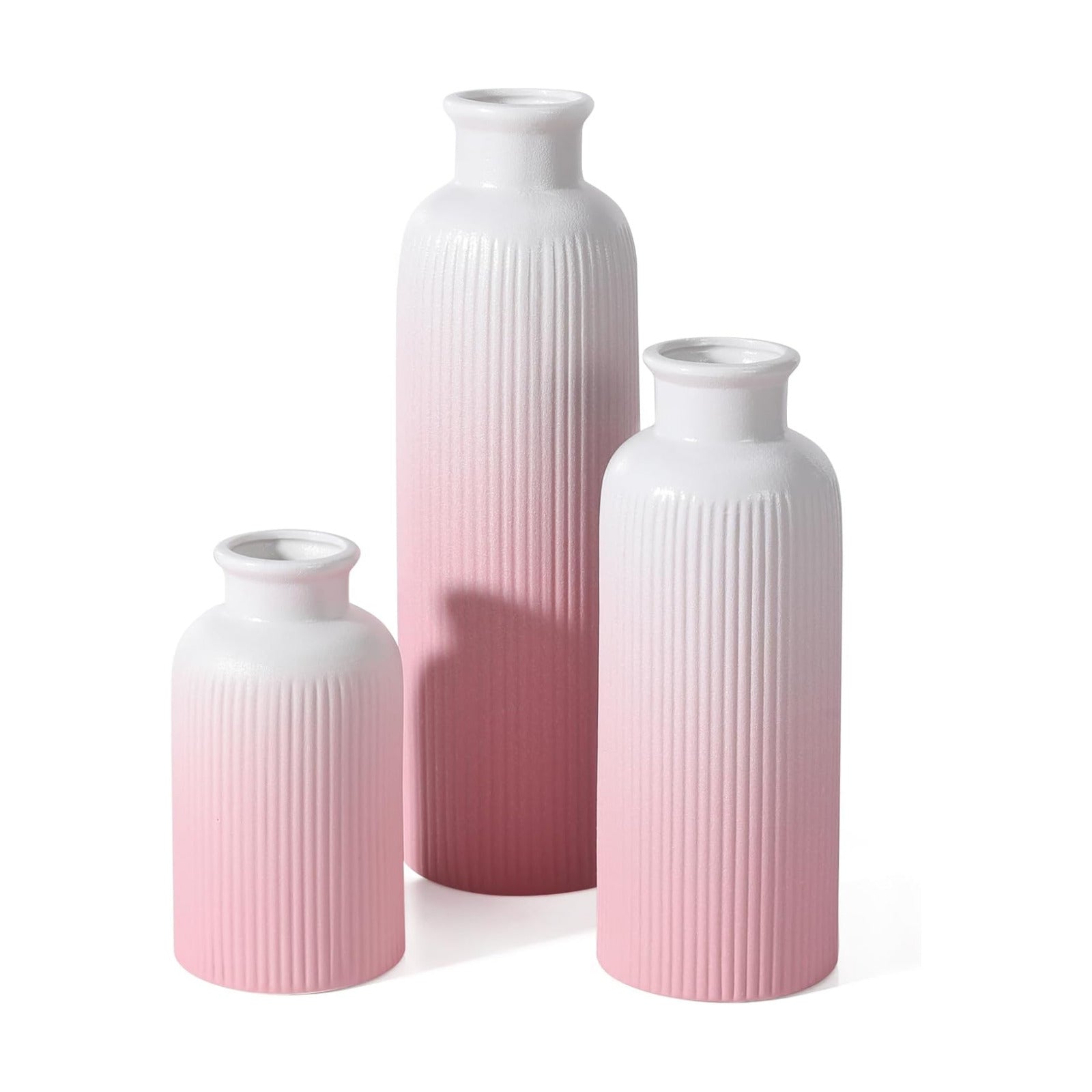 Small Ceramic Vase / Gradient Pink / Set of 3