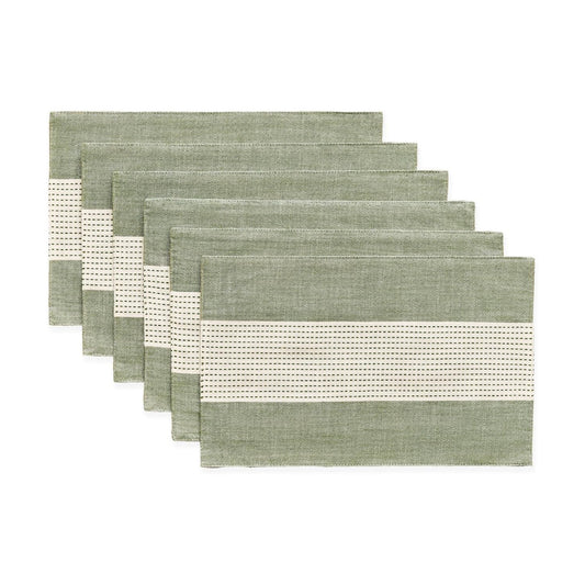 Wracra Linen Placemats, 12 x 18 Inch Set of 6 Placemats, Farmhouse Macrame Place Mats for Kitchen Table and Heat