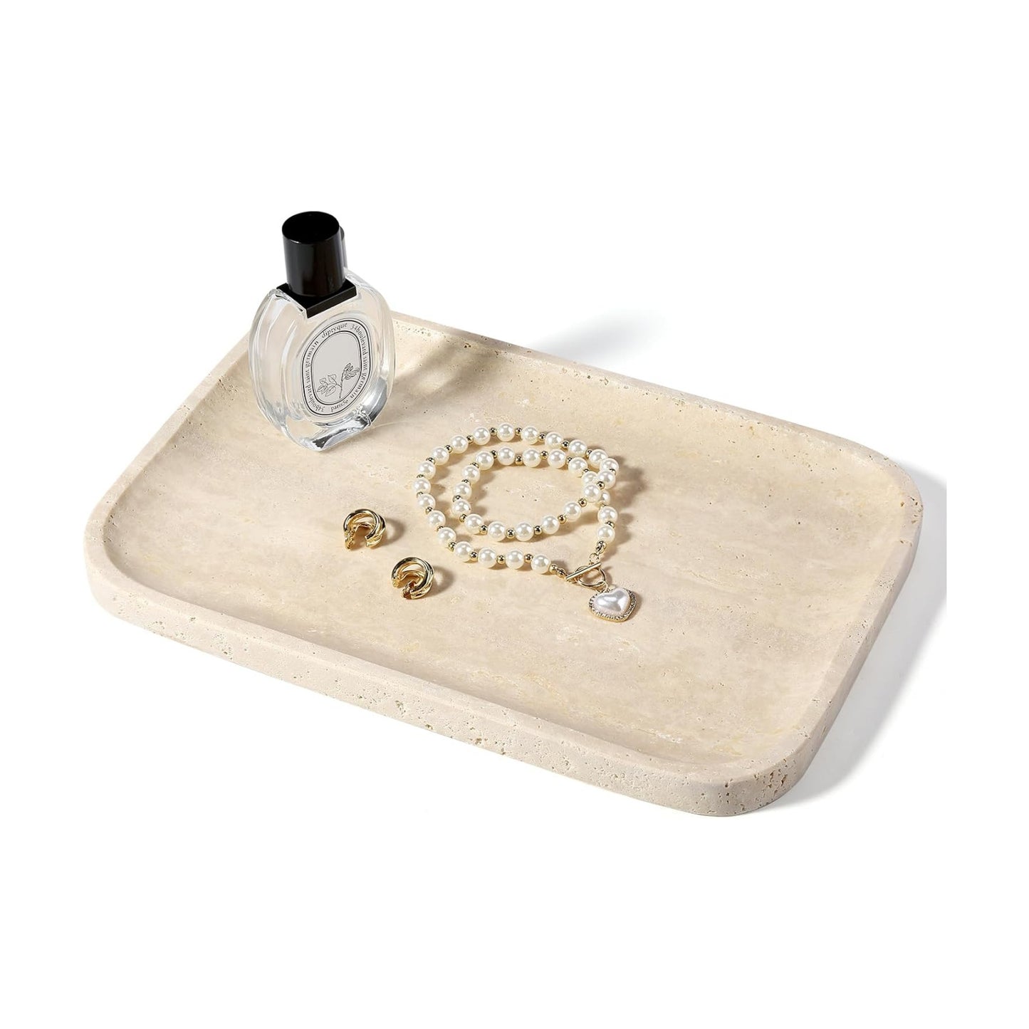 Romano Travertine Tray / Travertino Romano / Natural / 12 x 8