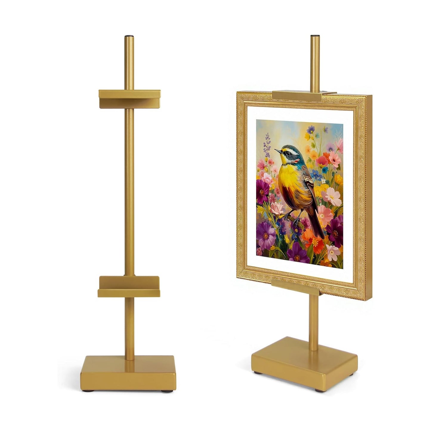 Metal Picture Frame Holder Stand Table / Gold