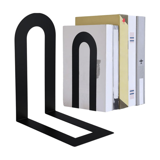 Modern Metal Book Ends / 7.5*5.75*3.5inch / Black / Set of 6