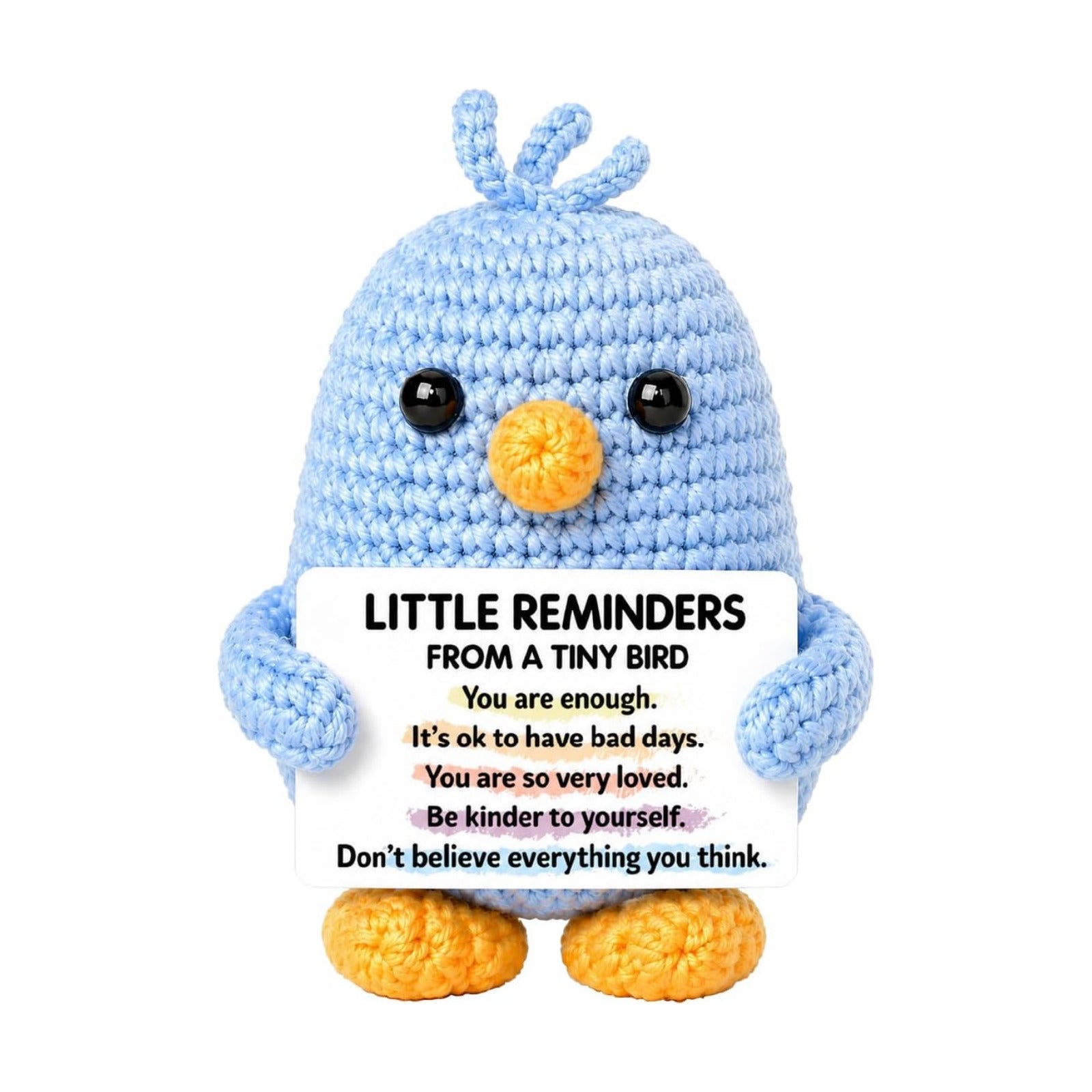Positive Crochet Bird Gifts for Women Men / Blue