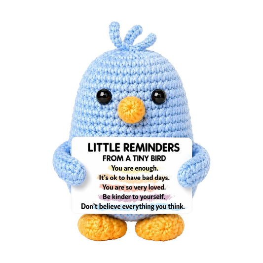 Positive Crochet Bird Gifts for Women Men / Blue