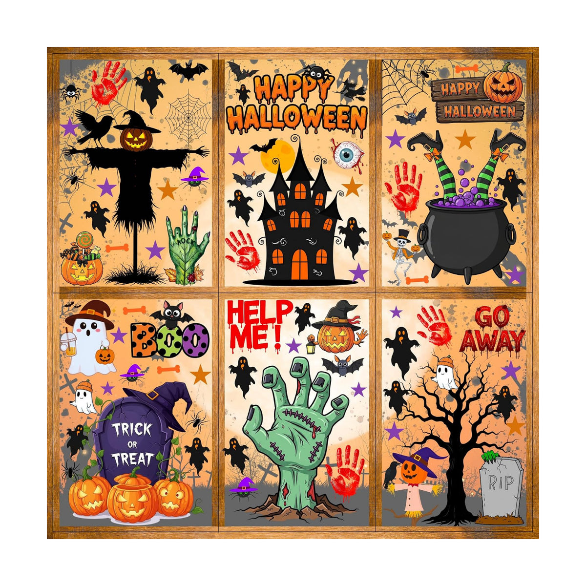 Halloween Window Clings, Spooky Window Decorations