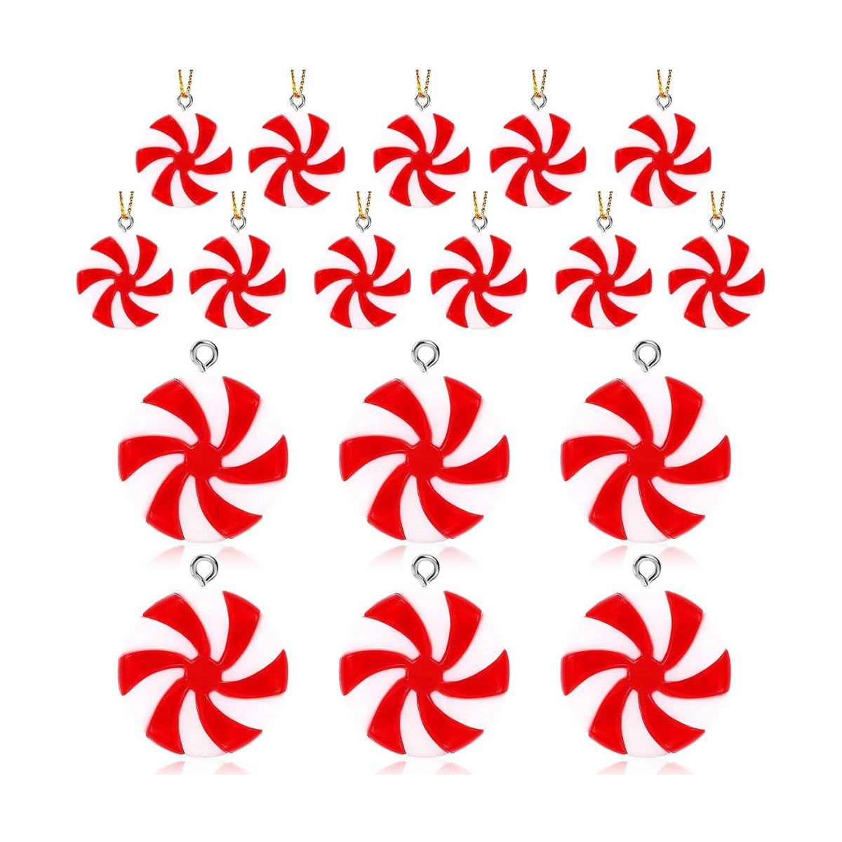 36Pcs Mini Christmas Peppermint Candy Ornaments for Tree