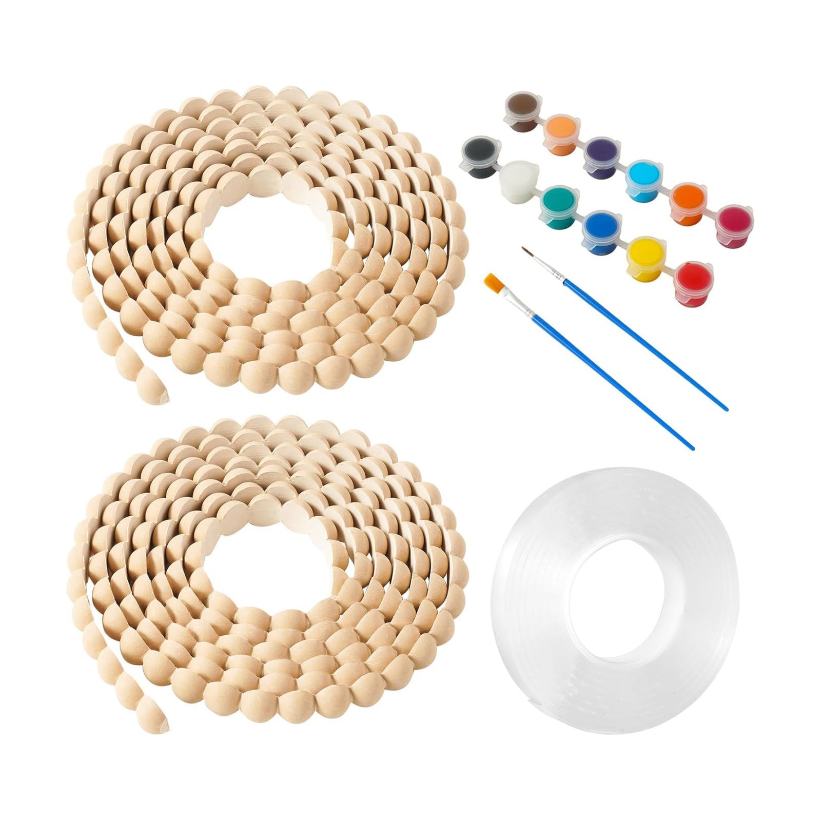 2 Rolls Flexible Molding Trim Peel and Stick- Color Wall Trim / Wood / 13 Inch