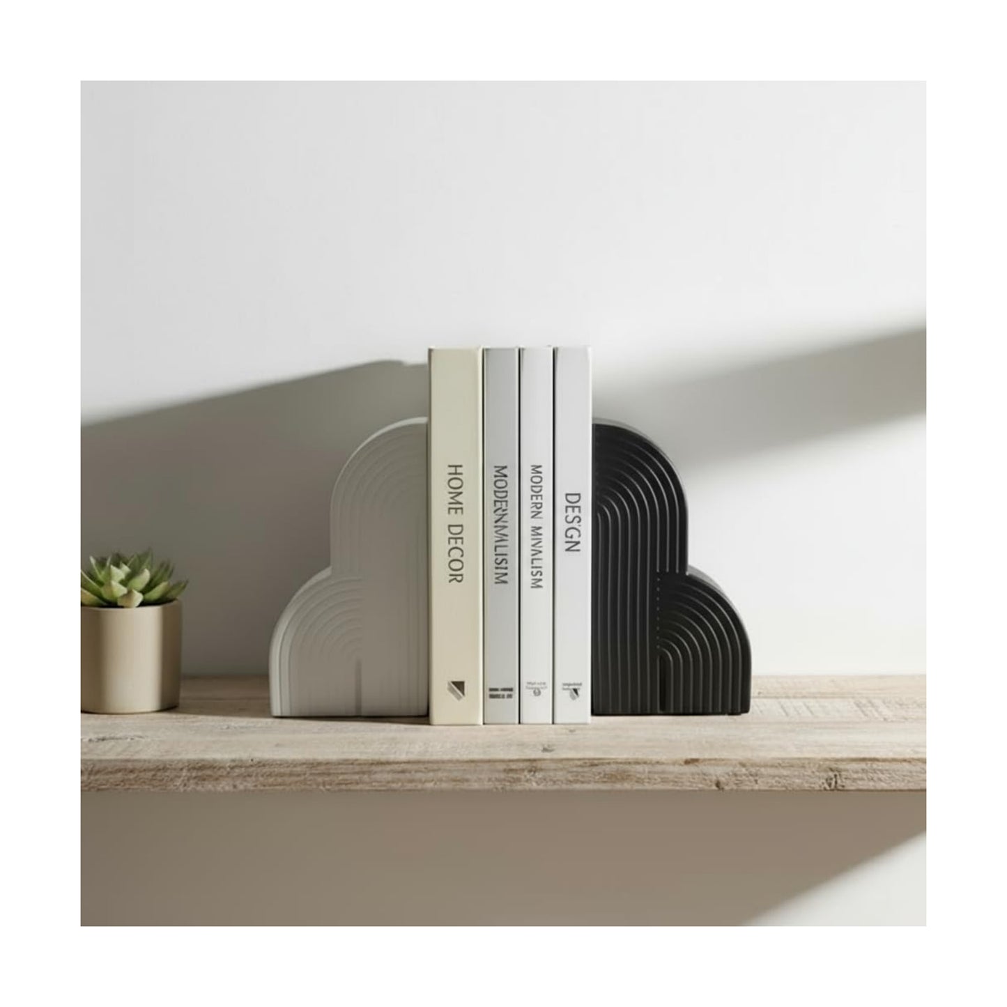 Modern Bookends for Heavy Books / Black and White