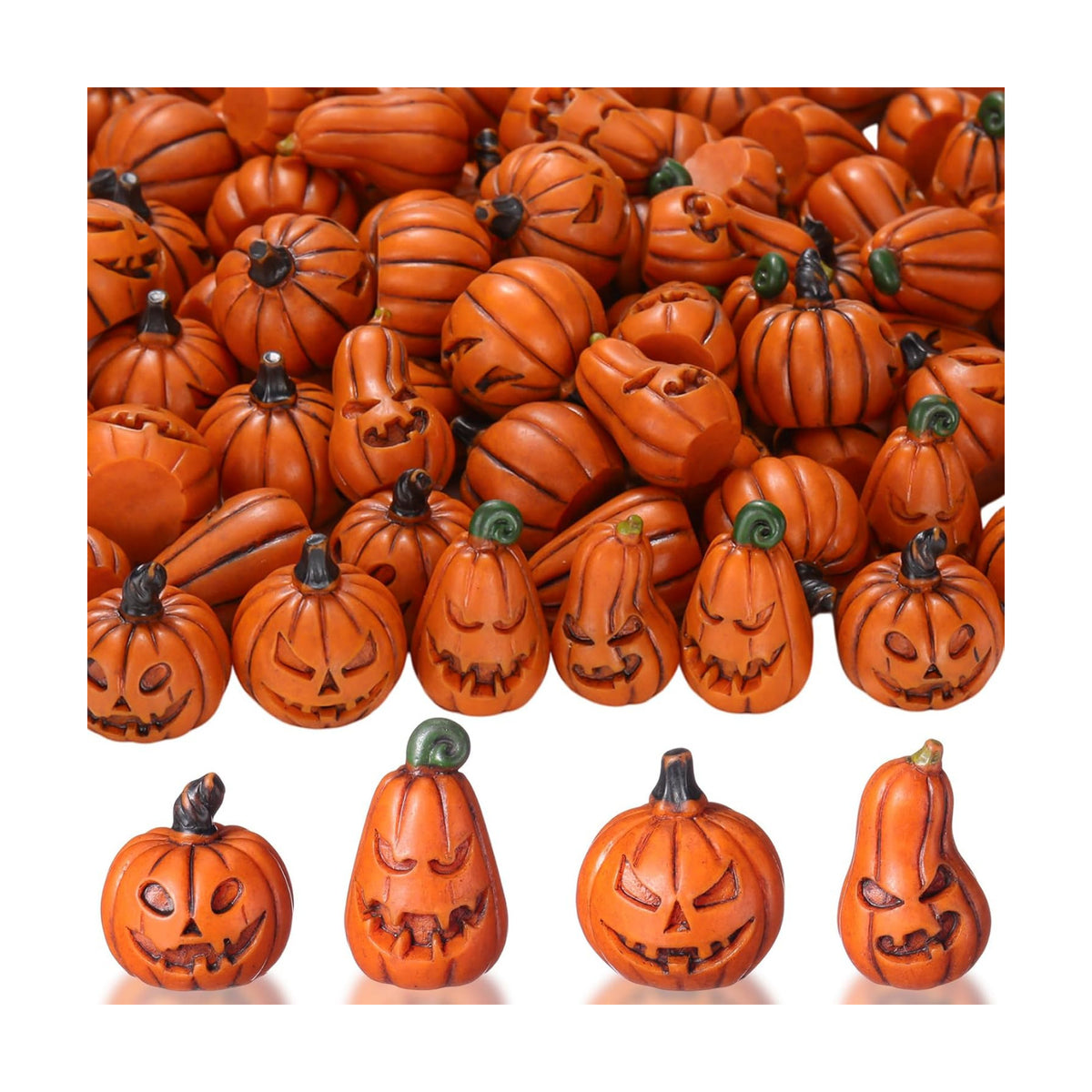 Halloween Miniature Pumpkin Figurine Mini Fake Pumpkin, 40 Pcs