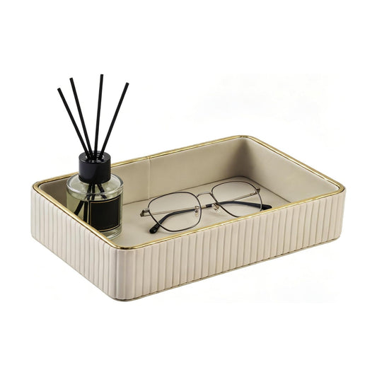 PU Leather Valet Tray / Beige