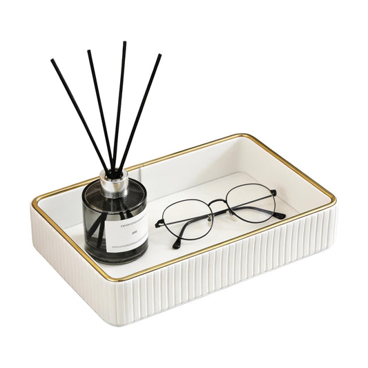 PU Leather Valet Tray / Cream