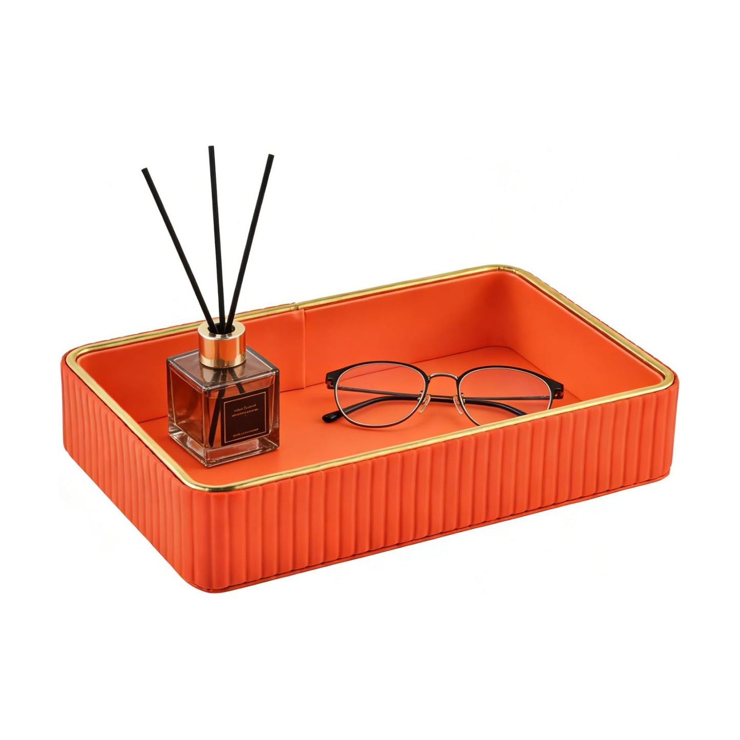 PU Leather Valet Tray / Orange