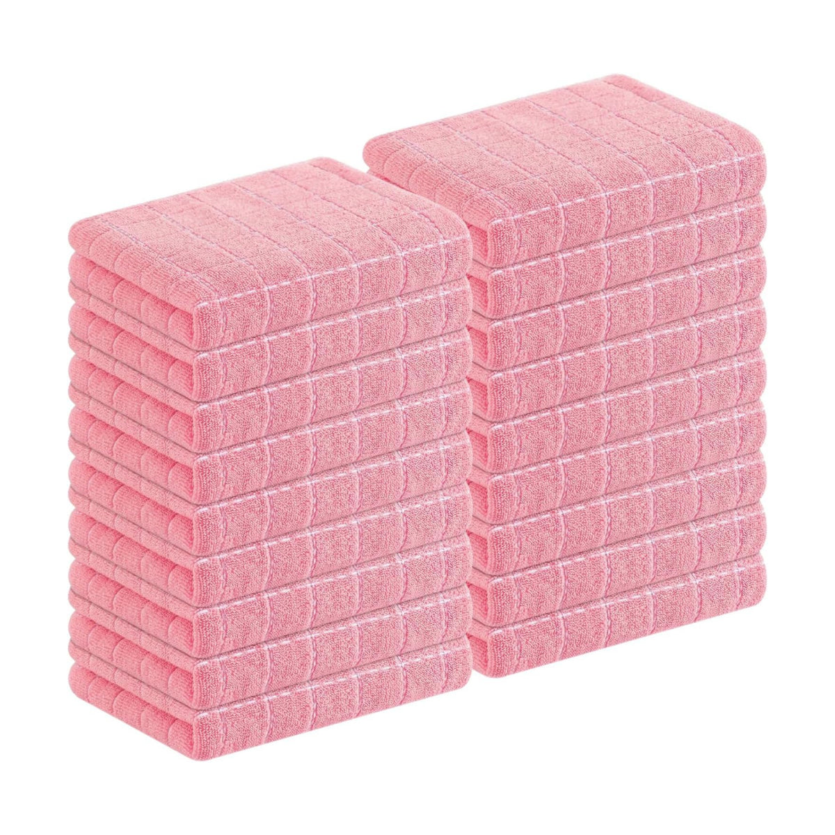 Homaxy 100% Cotton Terry Kitchen Towels, 18 Pack, Pink | Ultra Soft and Absorbent Dish Towels for Kitchen, Suitable for