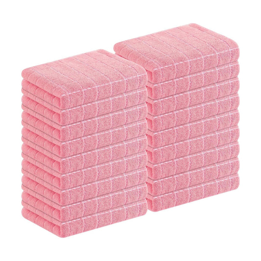 Homaxy 100% Cotton Terry Kitchen Towels, 18 Pack, Pink | Ultra Soft and Absorbent Dish Towels for Kitchen, Suitable for