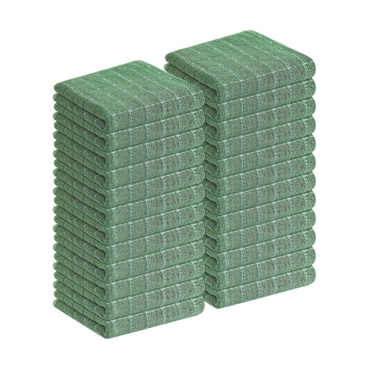 Homaxy 100% Cotton Terry Kitchen Towels, 24 Pack, Grass Green | Ultra Soft and Absorbent Dish Towels for Kitchen