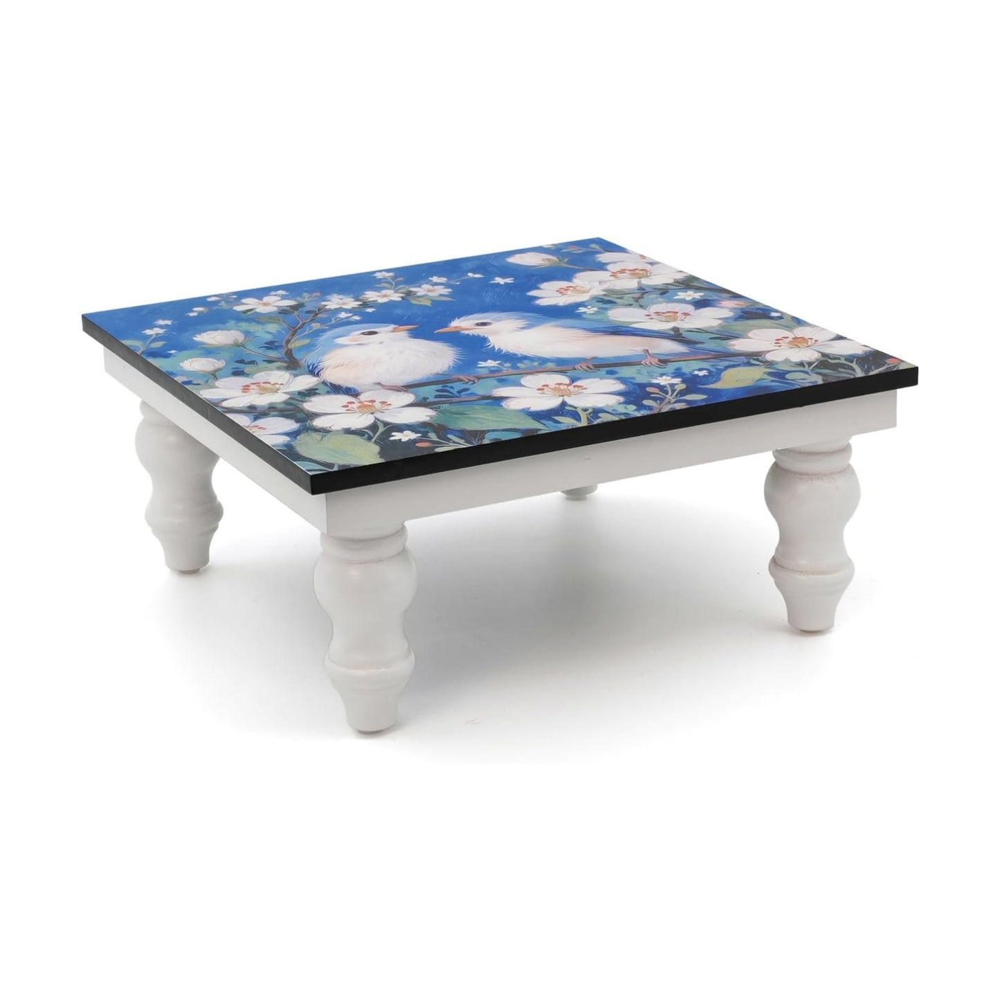 Wooden Riser Decorative Tray / BLUE 02