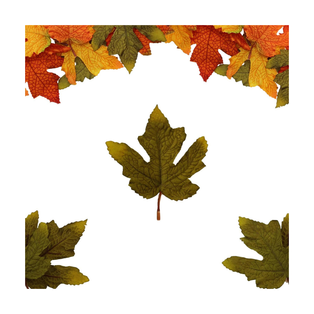 100 Pcs Artificial Maple Leaves Bulk (Small-Leaf Green)