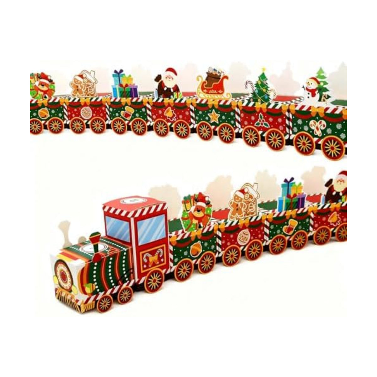 Lihome Diy Advent Calendar - Empty Advent Calendar to Fill Yourself, Christmas Advent Boxes Empty for Kids and Family (Christmas Train)