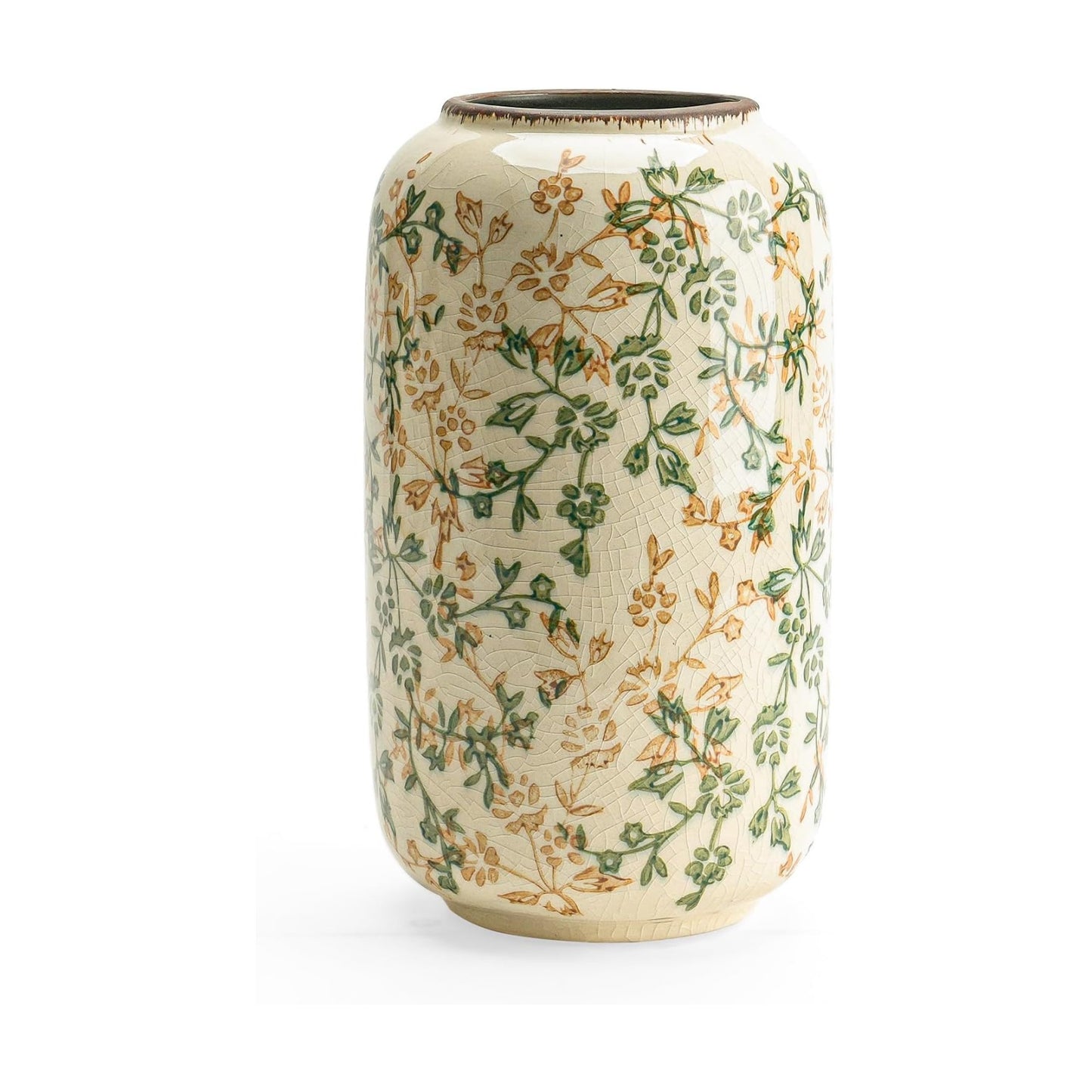 Ceramic Vase for Flowers / Ice Crack Beige