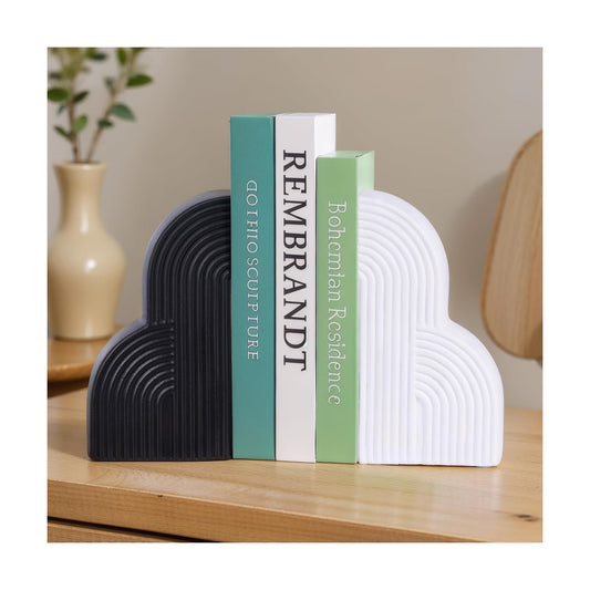 Modern Minimalist Geometric Book / White and Black / Set of 2