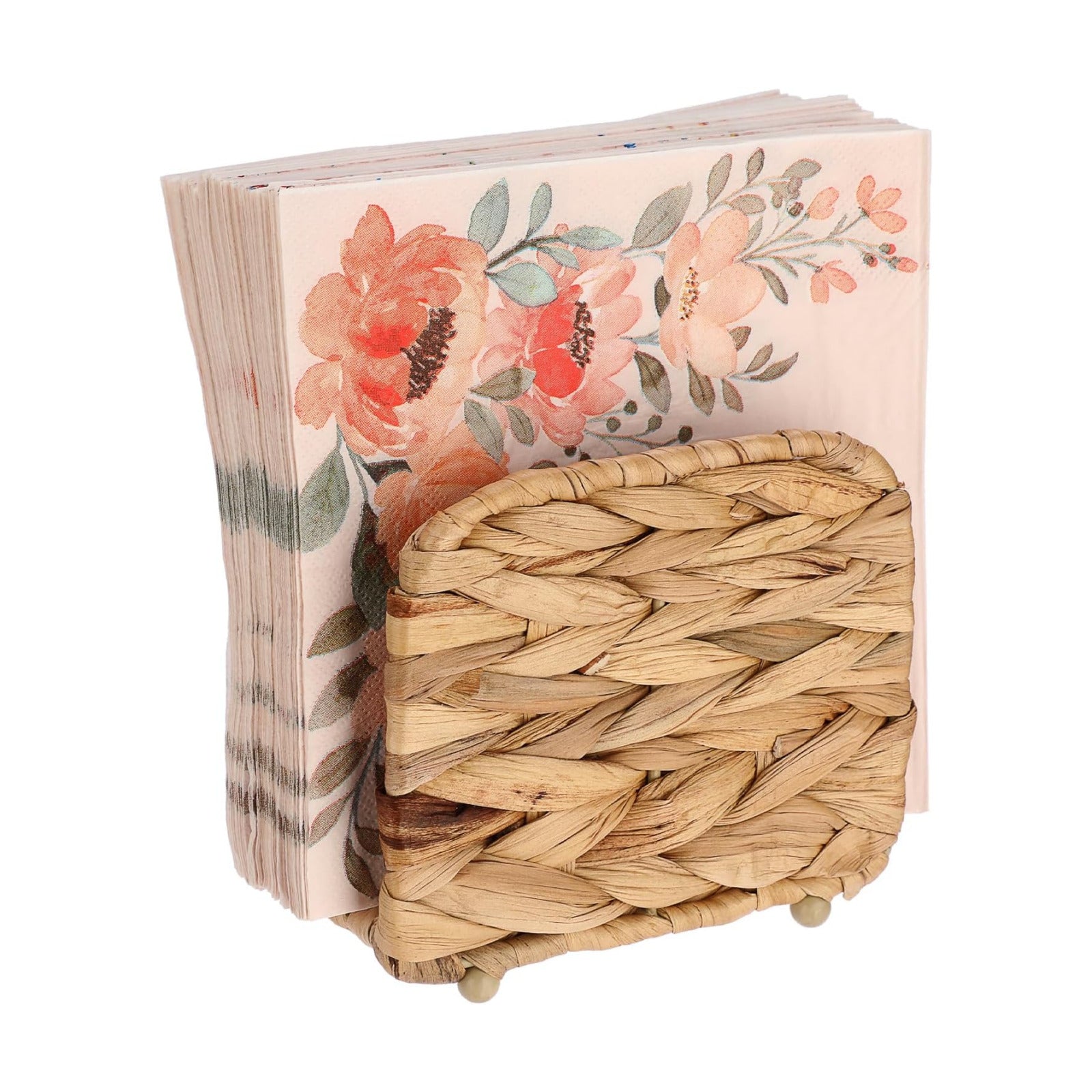 Water Hyacinth Napkin Holders Wicker Upright Freestanding Paper Napkins Holder
