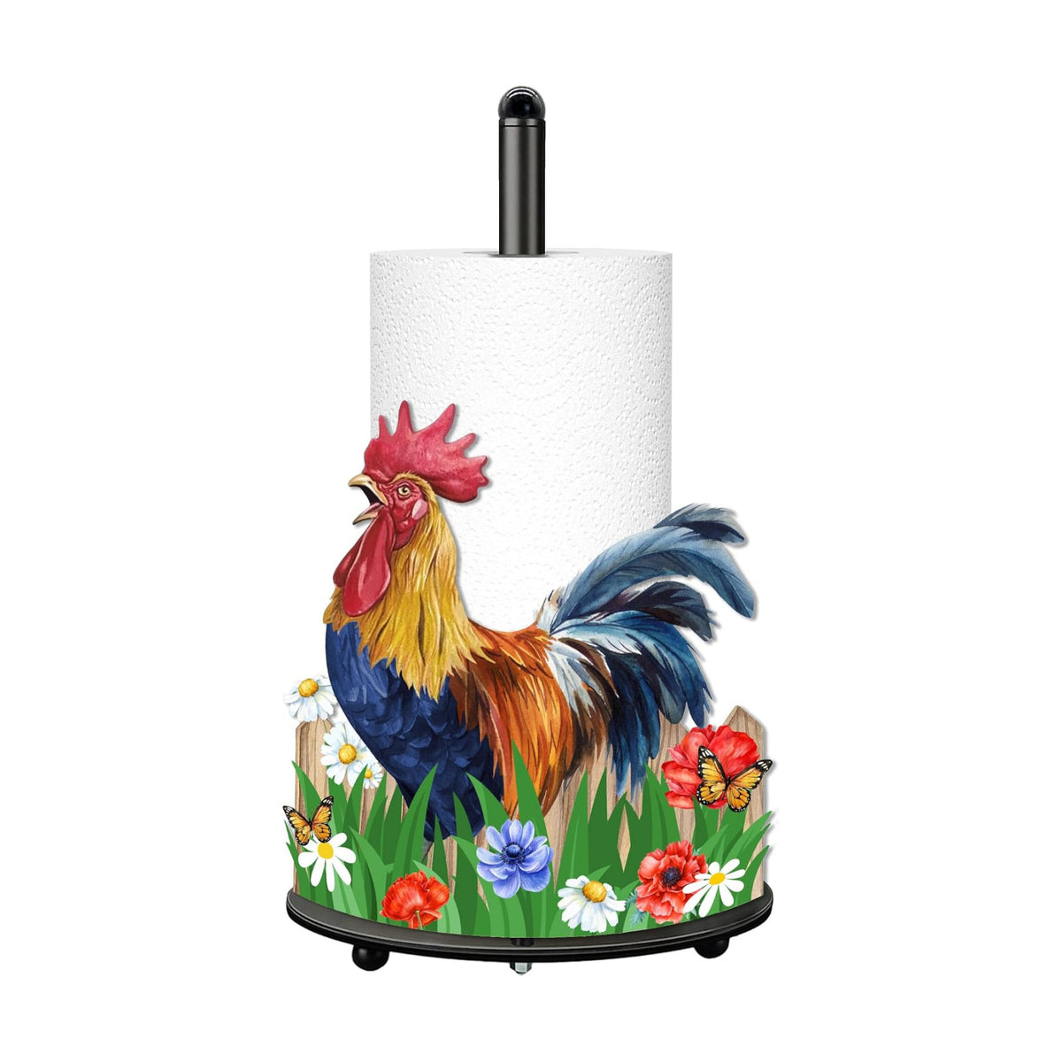 Rooster Paper Towel Holder, Rooster Decor for Countertop Cute Farmhouse Home Table, Housewarming Birthday Gifts for Farm