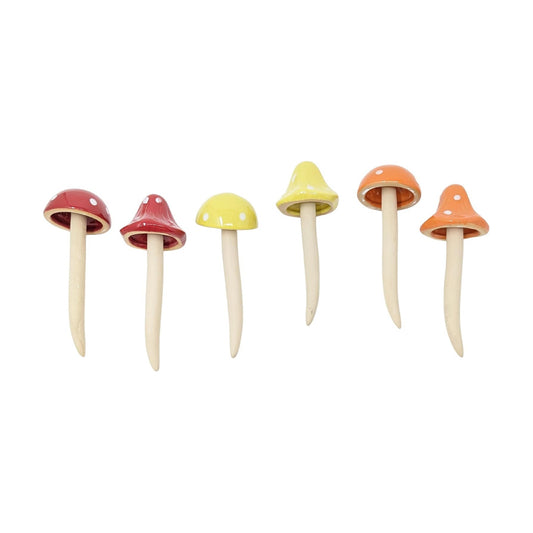 Flower beds / Decorative Porcelain Garden Stakes for Fairy Garden / Set of 6